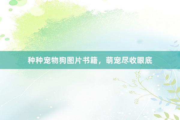 种种宠物狗图片书籍，萌宠尽收眼底